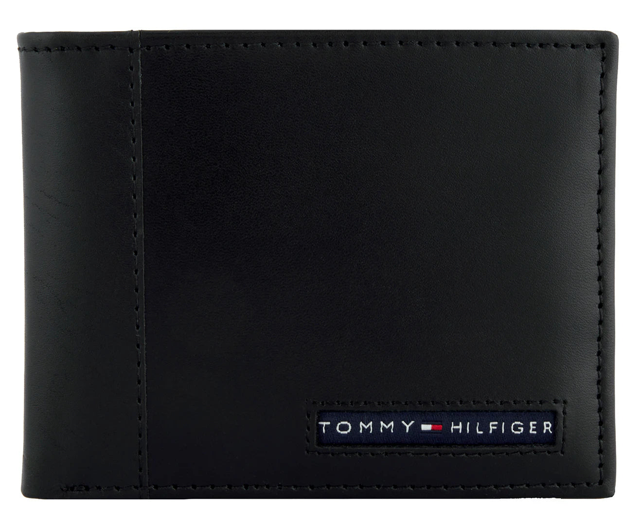 Tommy Hilfiger Men's Leather Wallet Cambridge Passcase Billfold Wallet, Black
