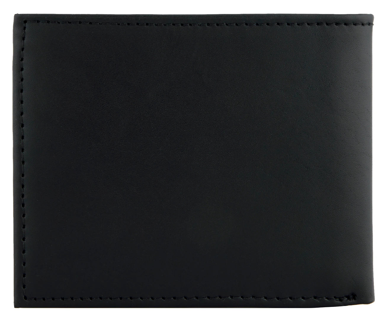 Tommy Hilfiger Men's Leather Wallet Cambridge Passcase Billfold Wallet, Black (Back)