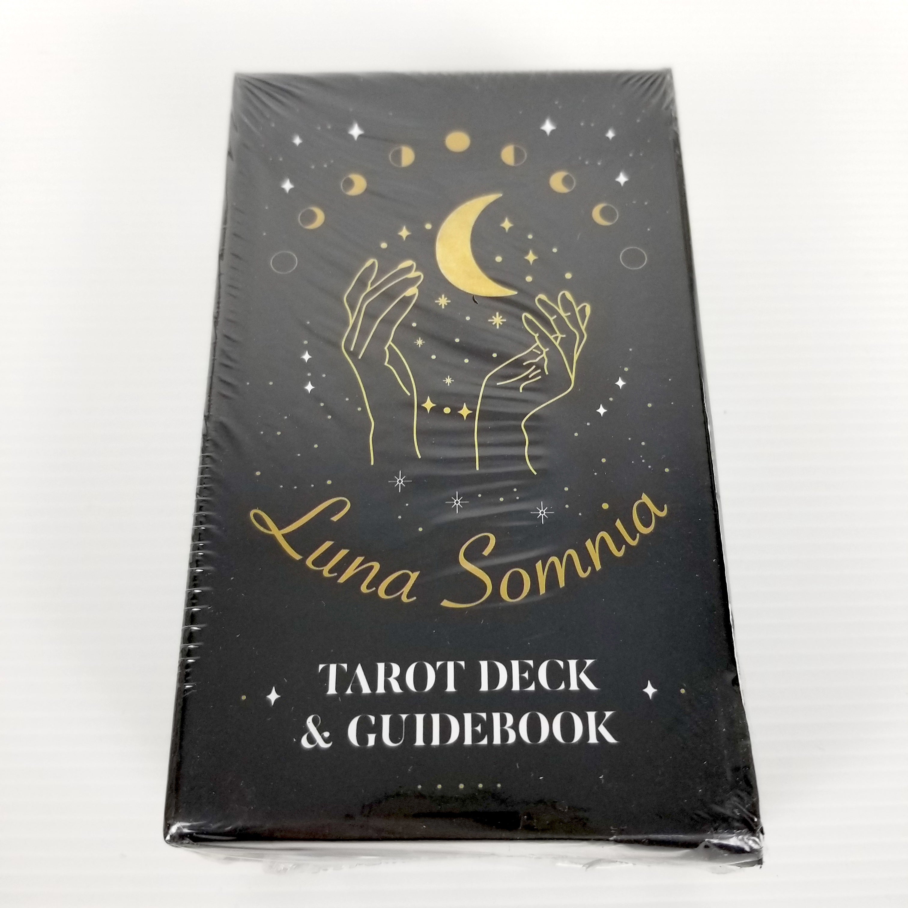 Luna Somnia Tarot Deck with Guidebook & Box - 78 Cards Complete Full Deck - Moon Dreams Starry Celestial Astrology Witchy Black Gold Divination Tool (2nd)