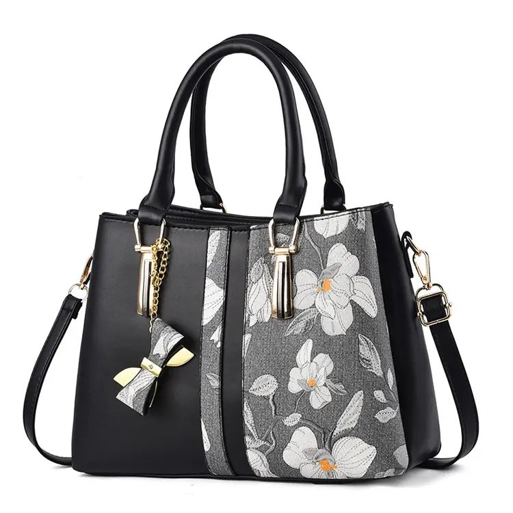 Lily Snow Luxury Embroidered Floral Handbag Collection - Black/Blue/Beige/White