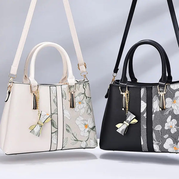 Lily Snow Luxury Embroidered Floral Handbag Collection - Black/Blue/Beige/White