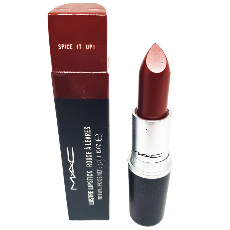 M·A·C SPICE IT UP Dark Burgundy Red Creamy Rich Lipstick Lustre Lip Cosmetics