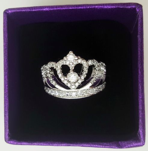 Queen's Crown S925 Simulated Sterling Silver Wedding Engagement Ring - 1000 Things Australia