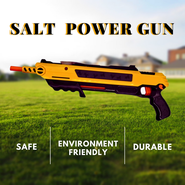 Salt Power Gun Salt Gun Toy Gun Mosquito Killer Fly Gun- Yellow/Black