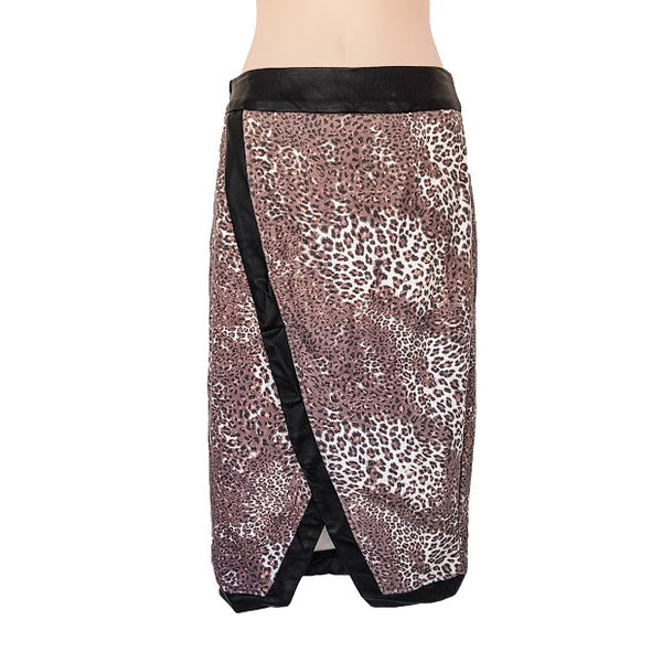Chiq Boutique - MIKA & GALA Brown & Black Leopard Print Pencil Skirt |  1000-things-australia.
