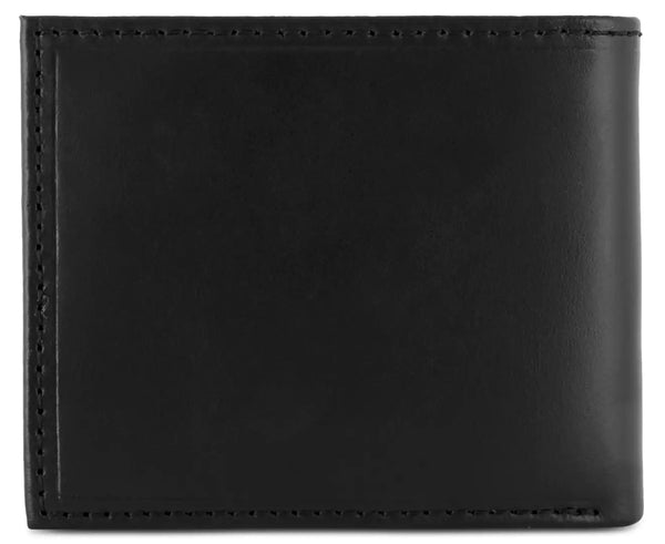 Tommy Hilfiger Leather Passcase Men's Wallet with ID Pocket, Black Plaque