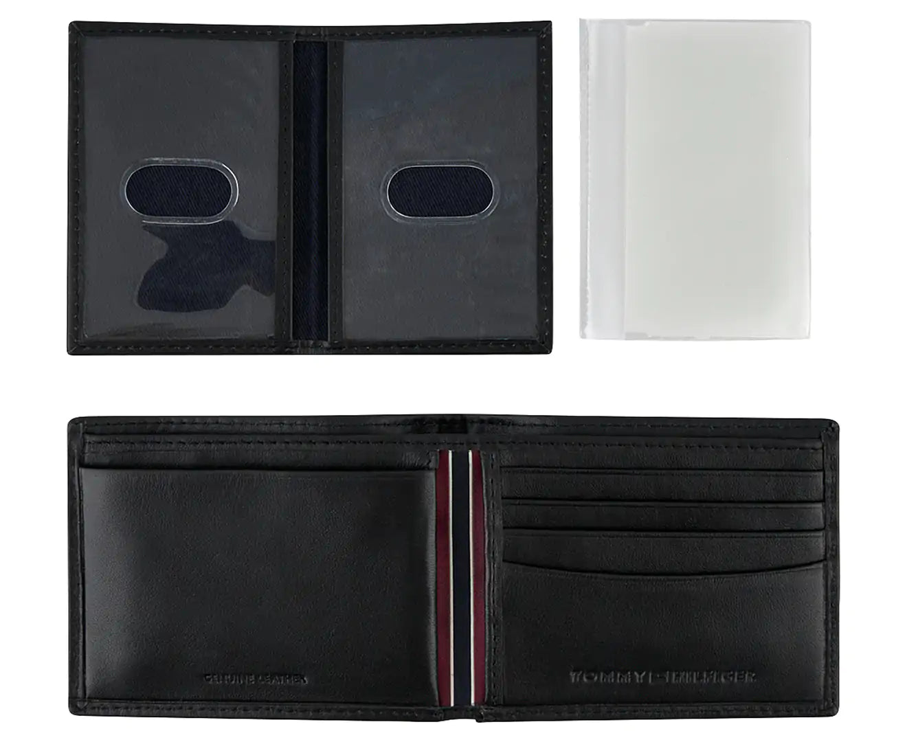 Tommy Hilfiger Men's Wallet Leather Passcase Stockton Billfold - Black
