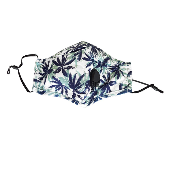 Fabric Reusable Cotton Face Mask with Valve & Filter Panel - Tropical - 1000 Things Australia