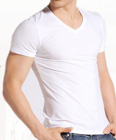Chiq Boutique - White Cotton V-Neck T-Shirt |  1000-things-australia.