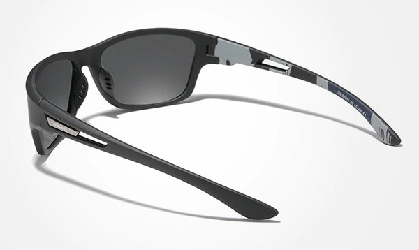 Kingseven Men's Wraparound Polarized Sunglasses Matte Black UV400 Lightweight
