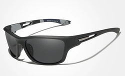 Kingseven Men's Wraparound Polarized Sunglasses Matte Black UV400 Lightweight